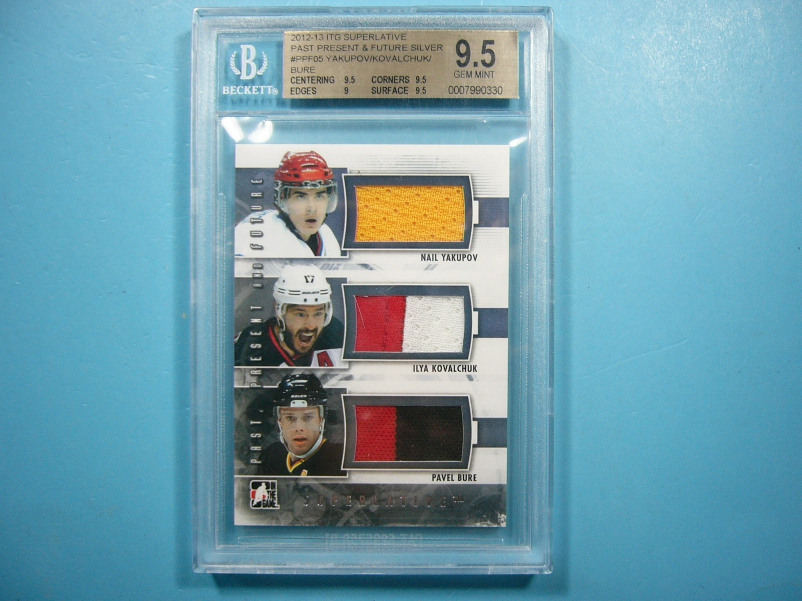 2012/13 IN THE GAME SUPERLATIVE PPF05 YAKUPOV KOVALCHUK PAVEL BURE KSA 9.5 ITG 9