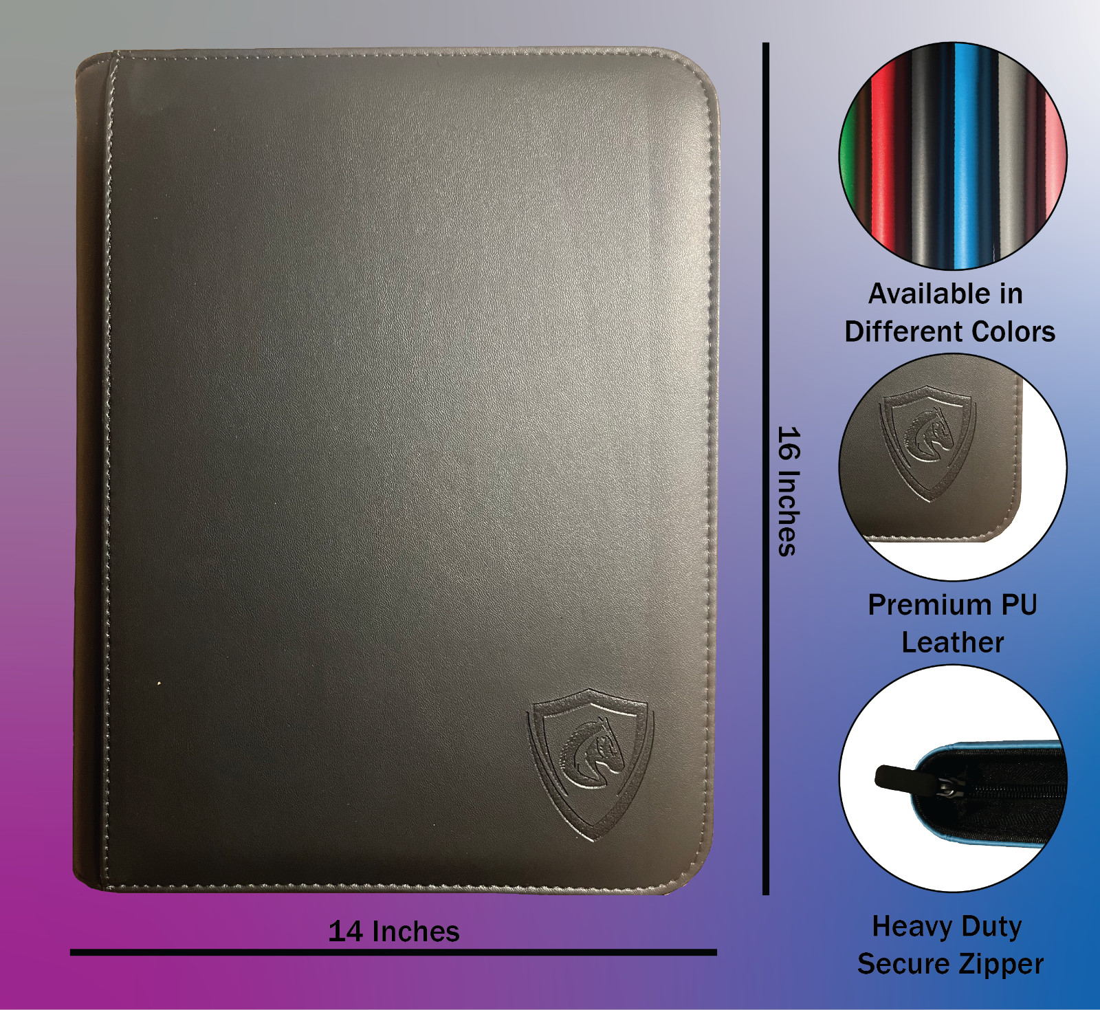 Top Loader Binder Holds Standard 3”x4” Toploader Hard Cases 9 Pocket 2 Sided 360