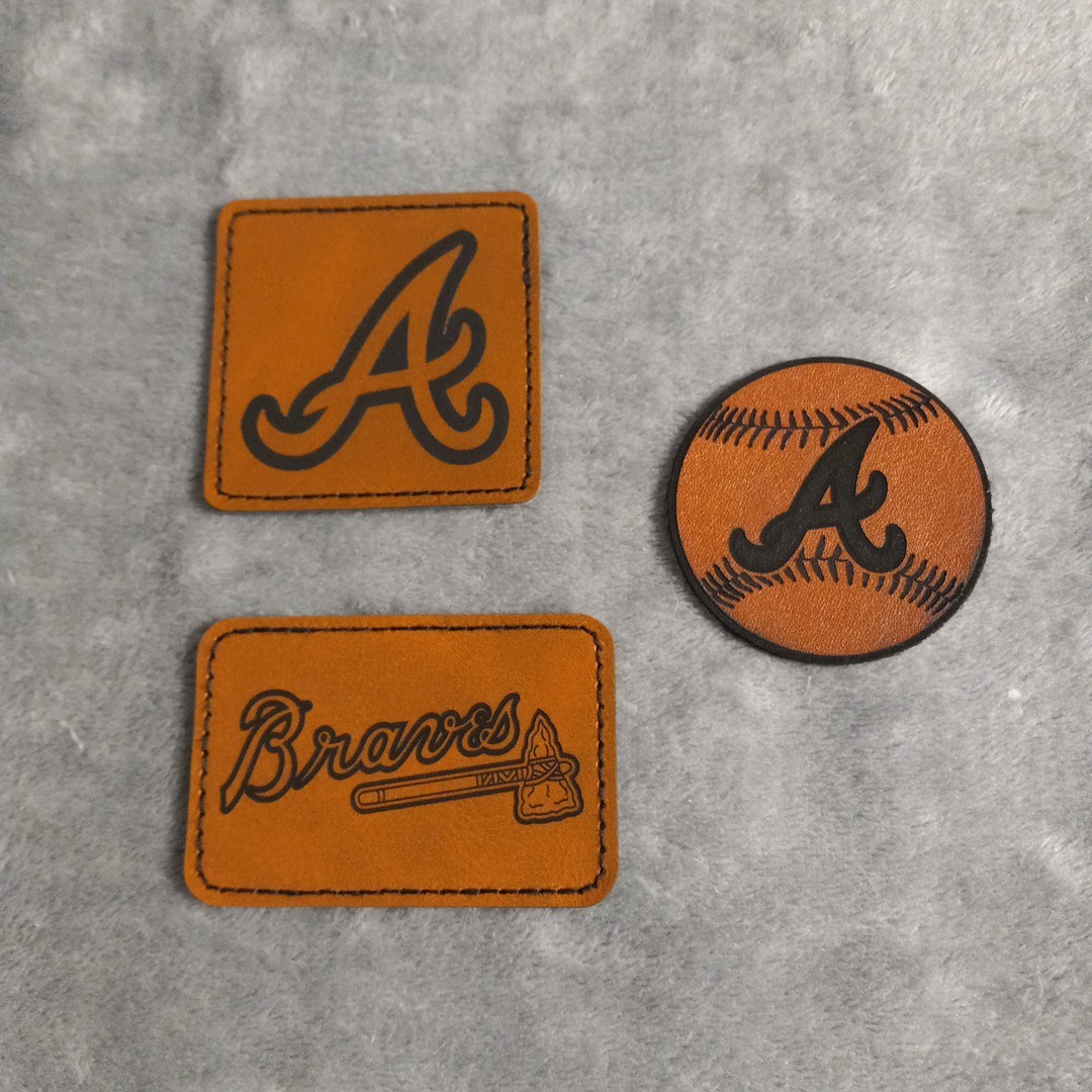 Braves Leather Iron on Patch For Hats And Accessories