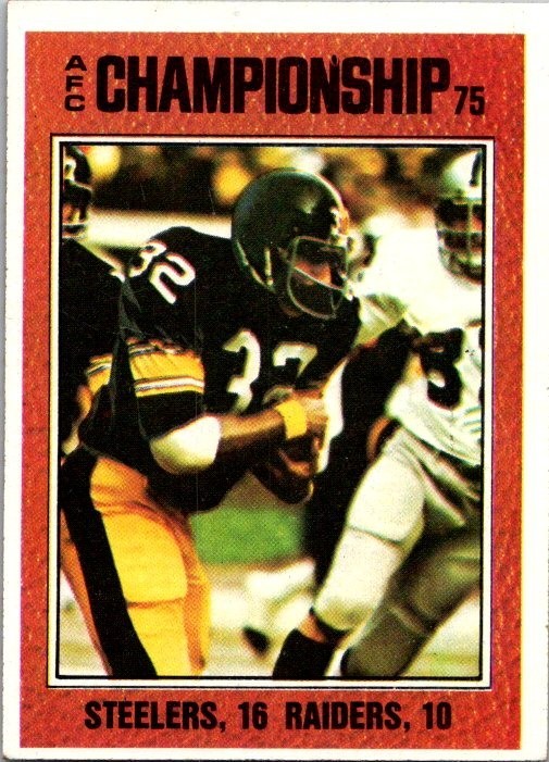 Topps 1976 Franco Harris #332 1975 AFC Championship Steelers vs Raiders