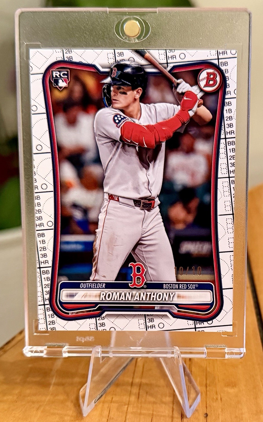 Roman Anthony 2026 Bowman #18 White Scorecard RC SSP #10/10 Bookend Red Sox