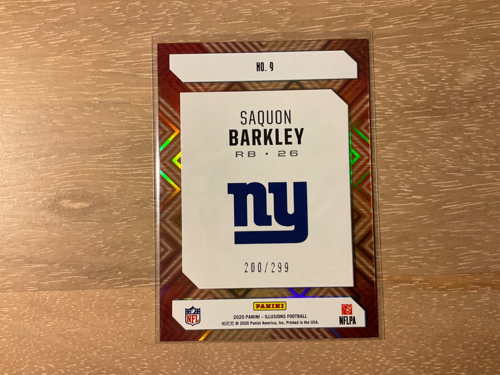 2020 Panini Illusions Football Saquon Barkley Clear Shots Light Blue 200/299 SP