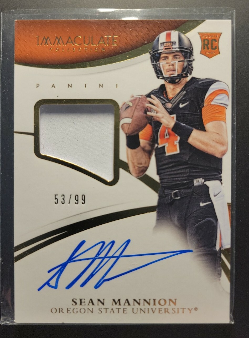 2015 Panini Immaculate Sean Mannion RPA Rookie Patch Auto #306 Oregon State /99
