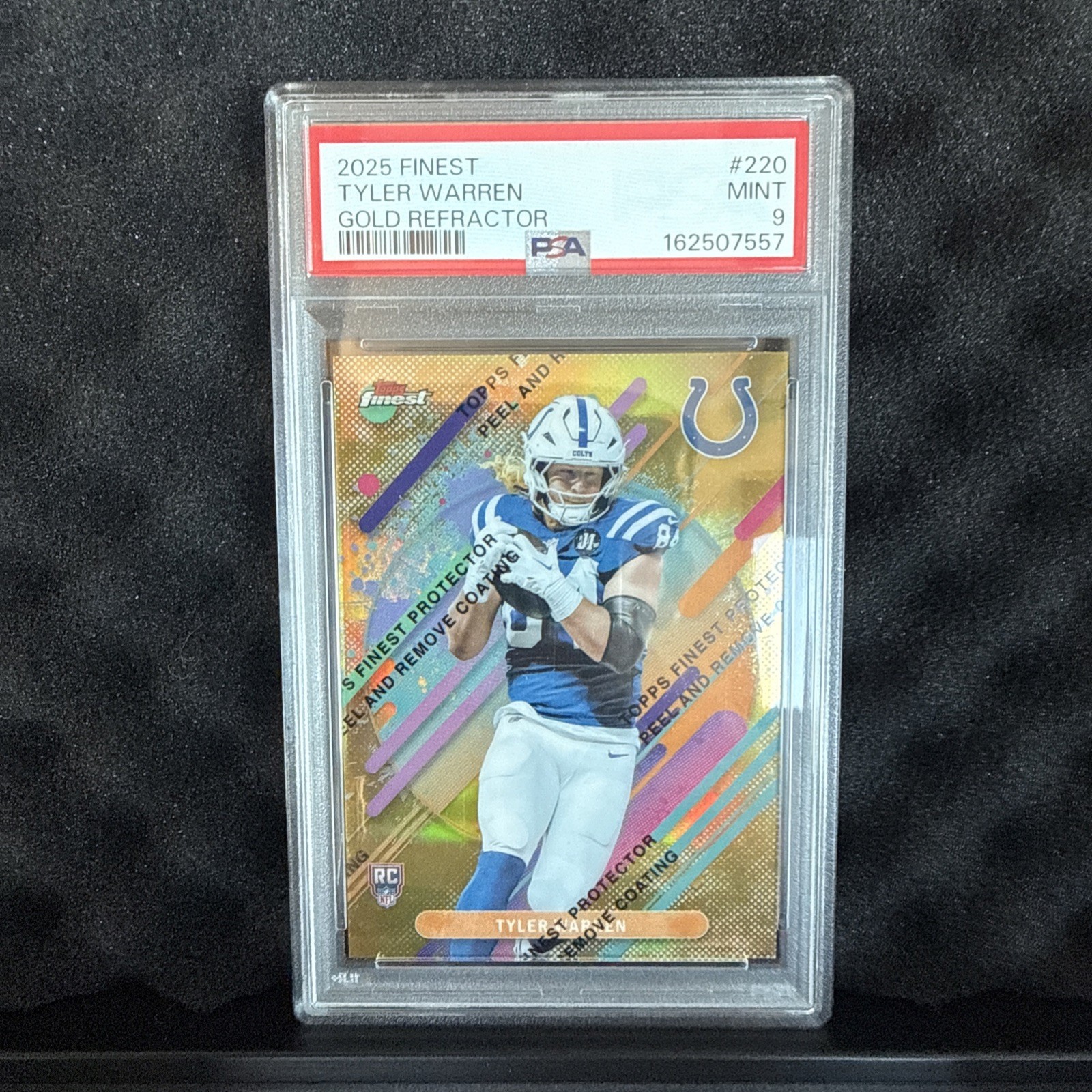 2025 Topps Finest Football Tyler Warren Rare Gold /20 PSA 9