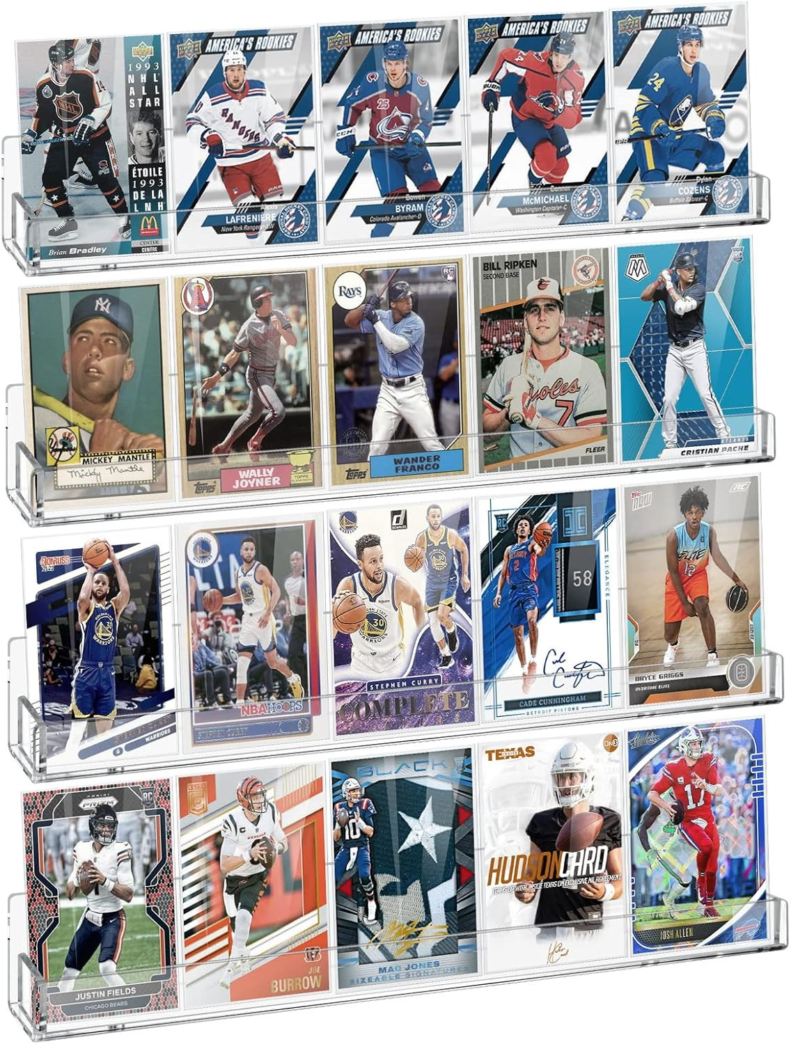 Tutata Sports Card Display Shelf for Wall, Hold 16 Graded or 20 Sleeved Trading