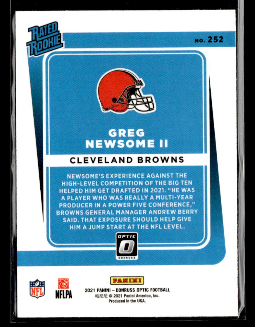 Greg Newsome II 2021 Donruss Optic #252 Rookie Cleveland Browns