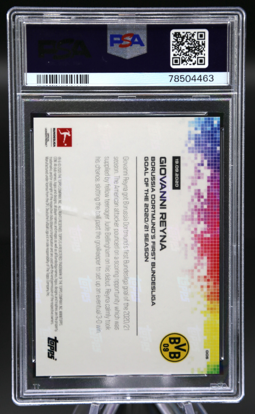 2020 Topps Now Bundesliga GIOVANNI REYNA #5 PSA 10 Gem Mint 💎 PR /2675 🔥 ⚽️