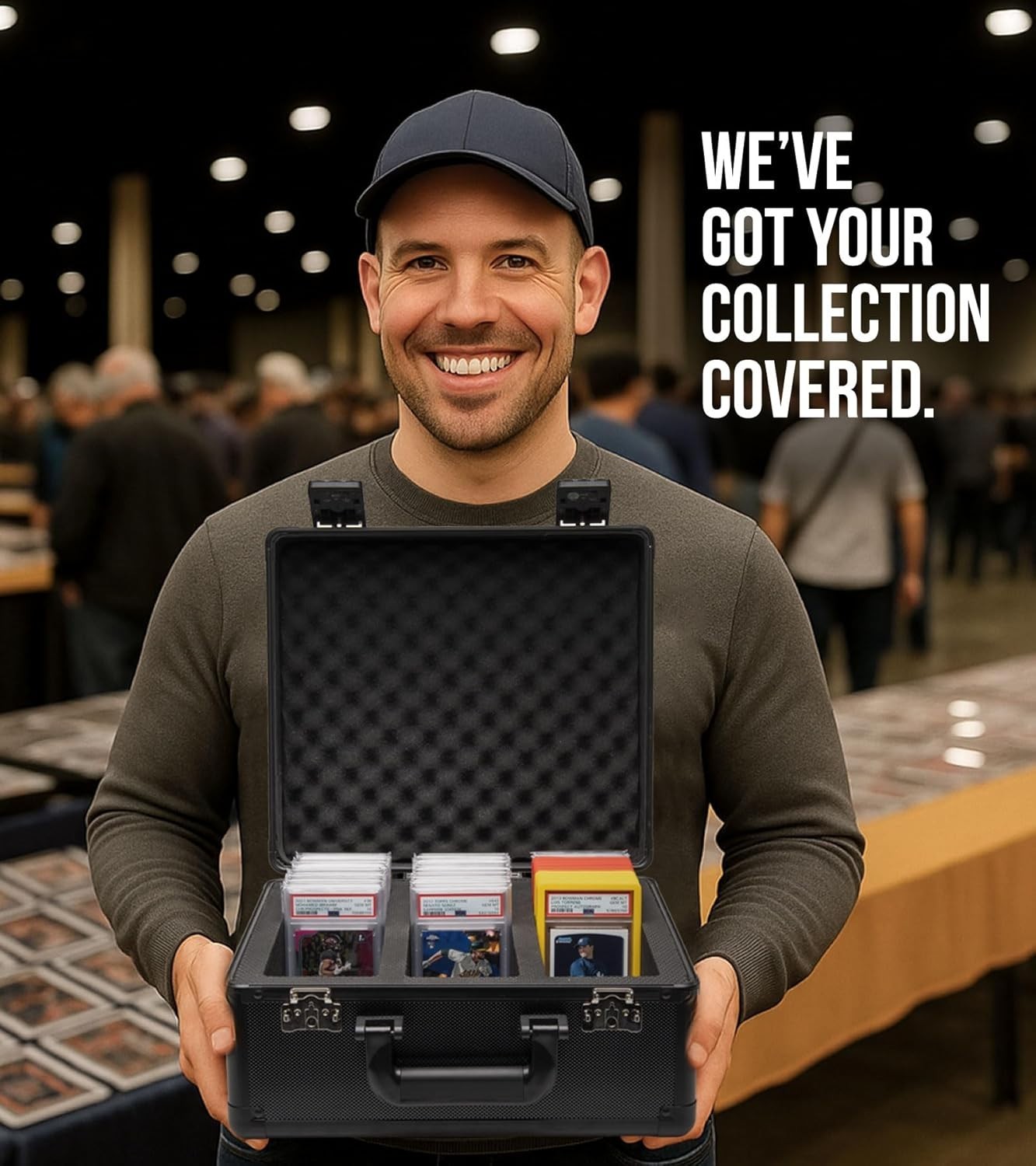 Impact-Resistant PSA Graded Card Case with TSA Approved Lock – 120+ Capacity