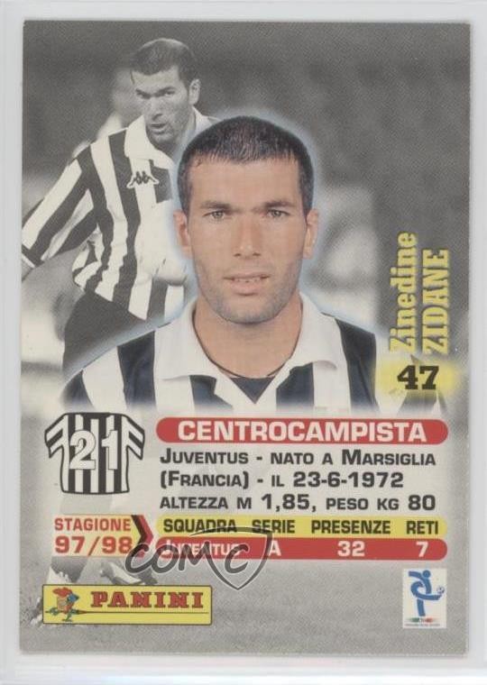1999 Panini Calcio Zinedine Zidane #47 0cp0