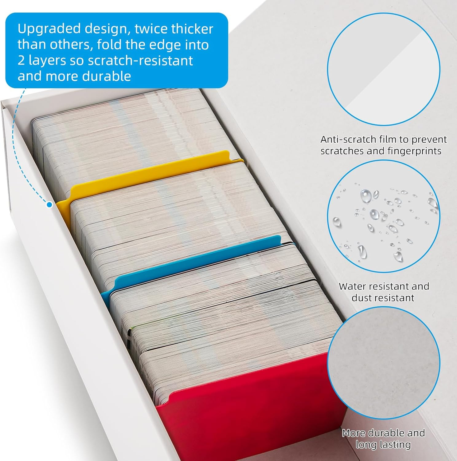 Trading Card Storage Box, 8 Pack 5 Color Dividers 9 Label Stickers 30 Dividers,