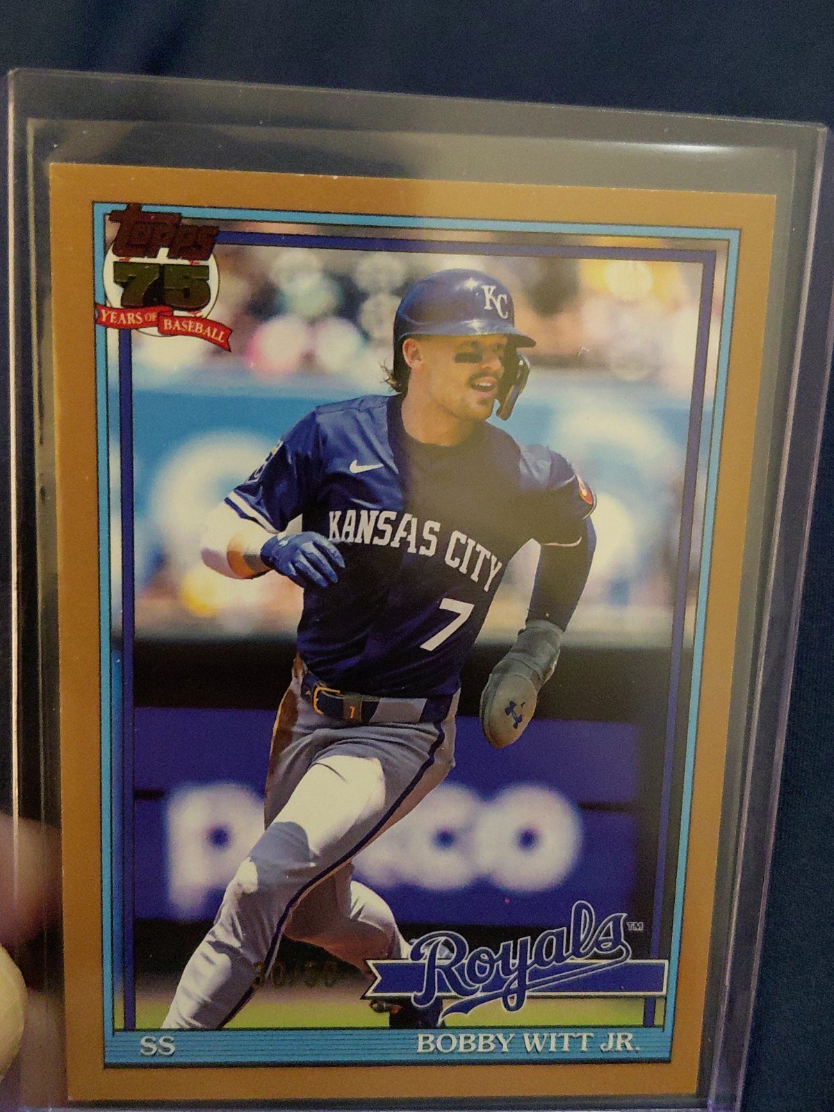 2026 Topps S1 Bobby Witt Jr Gold 1991 SSP 30/50 # T91-3 Royals + bonus card