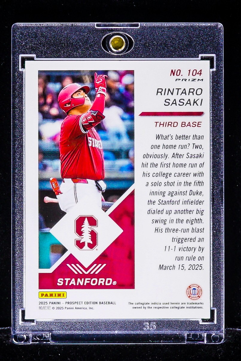 Rintaro Sasaki RARE RED CRACKED ICE REFRACTOR INVESTMENT ROOKIE CARD SP RC