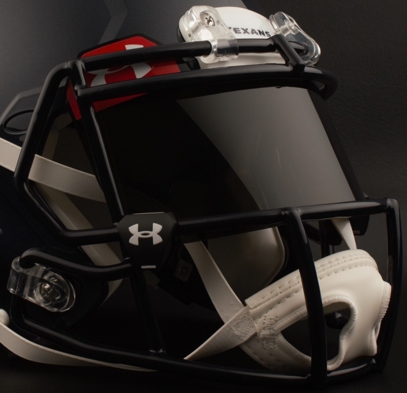 HOUSTON TEXANS NFL Football Helmet with BLACK-TINT Visor / Eye Shield