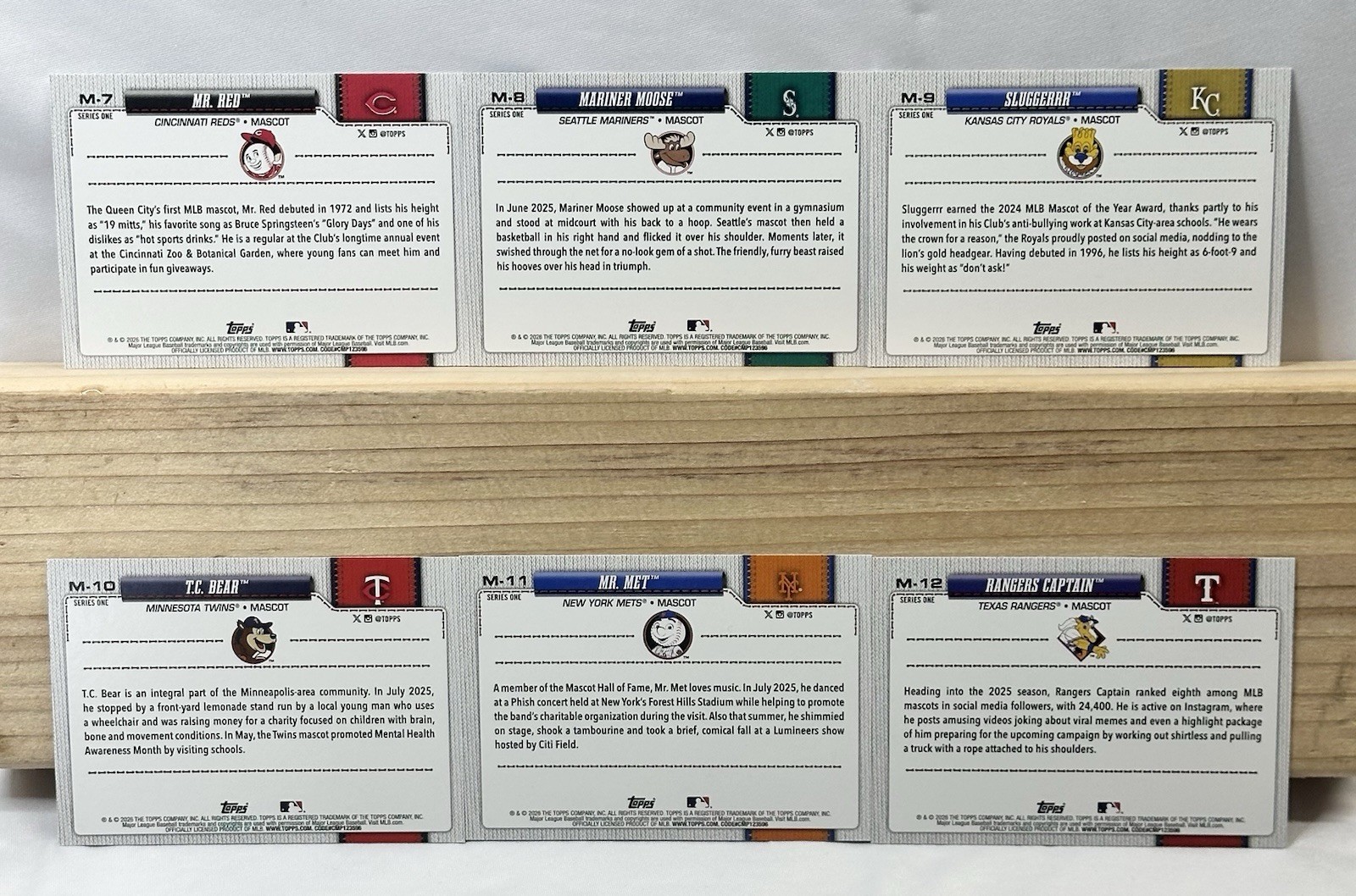 2026 Topps Series 1 Baseball Celebration Mascots Complete Set M-1 to M-30