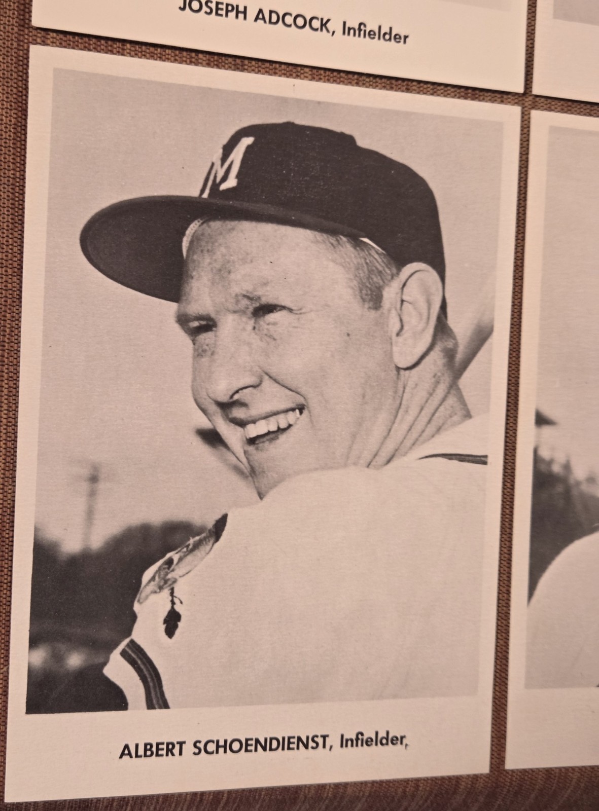 1958 Jay Publishing Braves Schoendienst Pafko Burdette Adcock 5×7 Baseball Photo