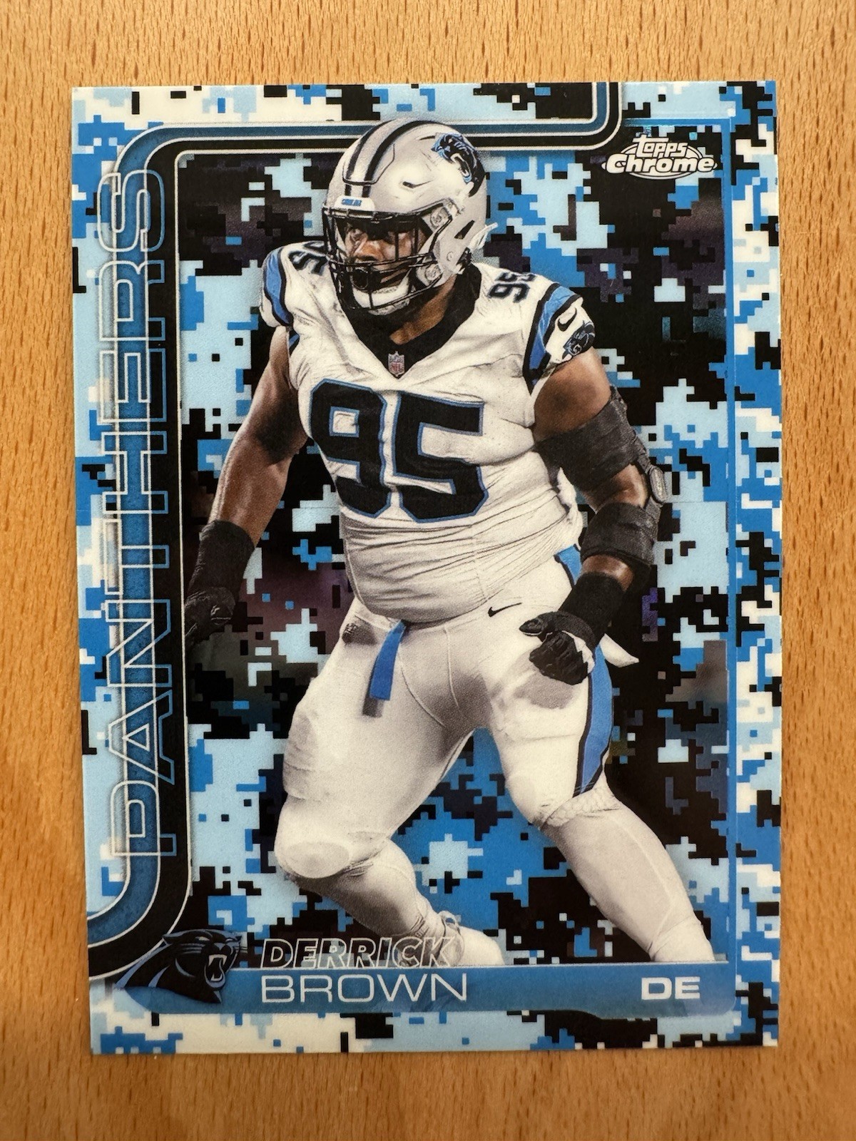 Derrick Brown 2025 Topps Chrome #47 Team Camo Variation SP