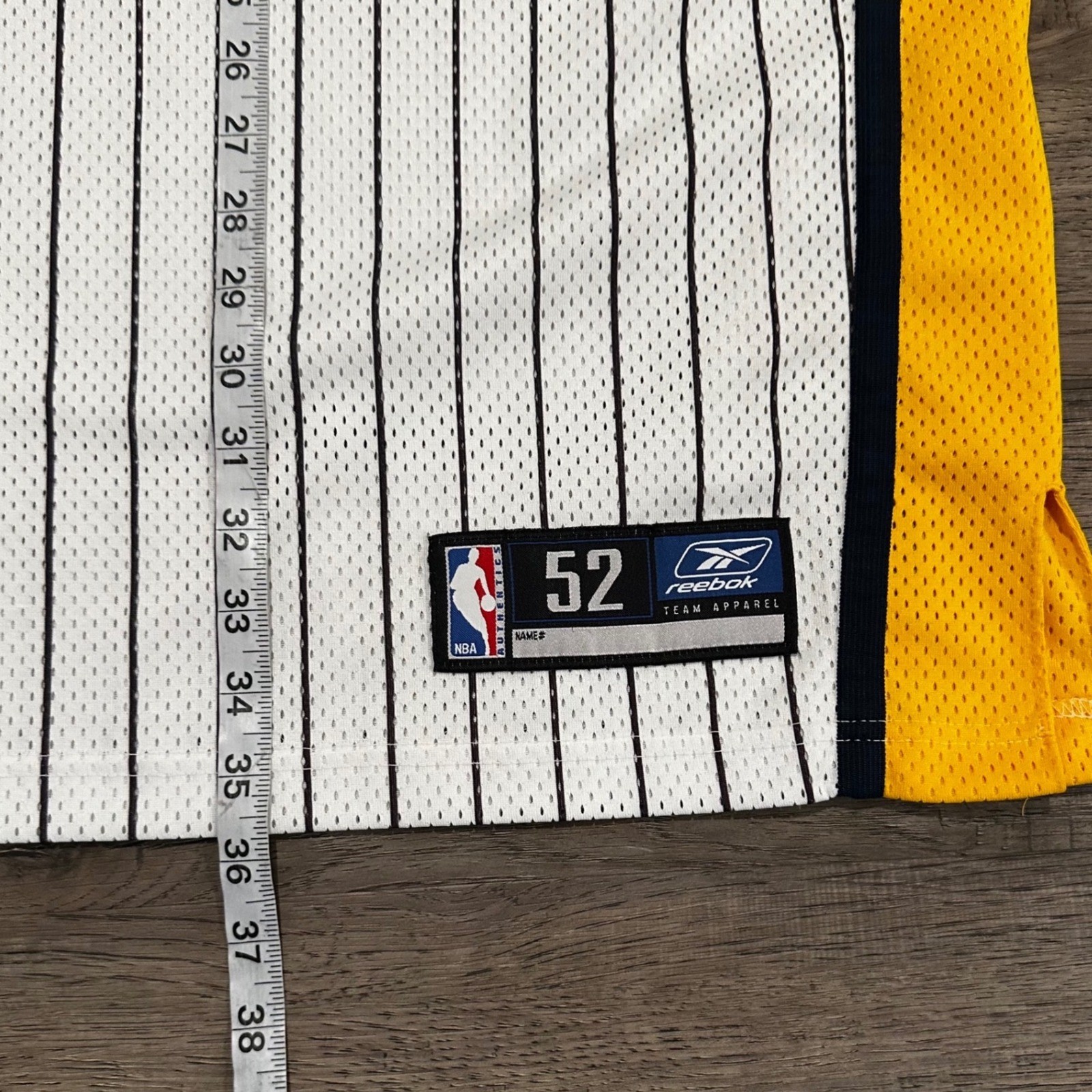 Vintage Reebok Authentic Jermaine O’Neal Indiana Pacers Jersey Pinstripe Size 52