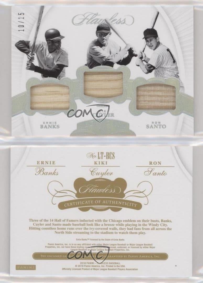 2018 Flawless Legendary Trios 10/15 Ernie Banks Kiki Cuyler Ron Santo HOF 2r5