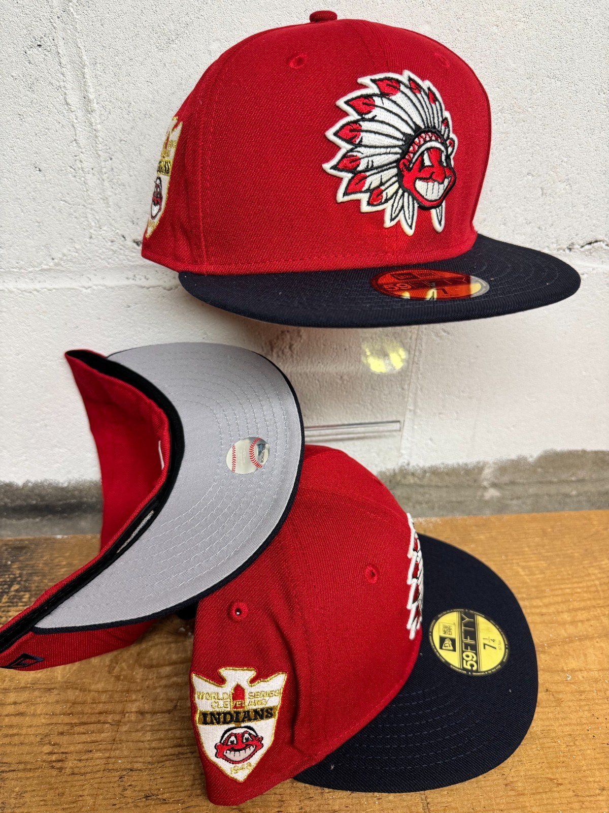 Cleveland Indians Wahoo Feather Headdress New Era Blue Fitted 59Fifty Authentic