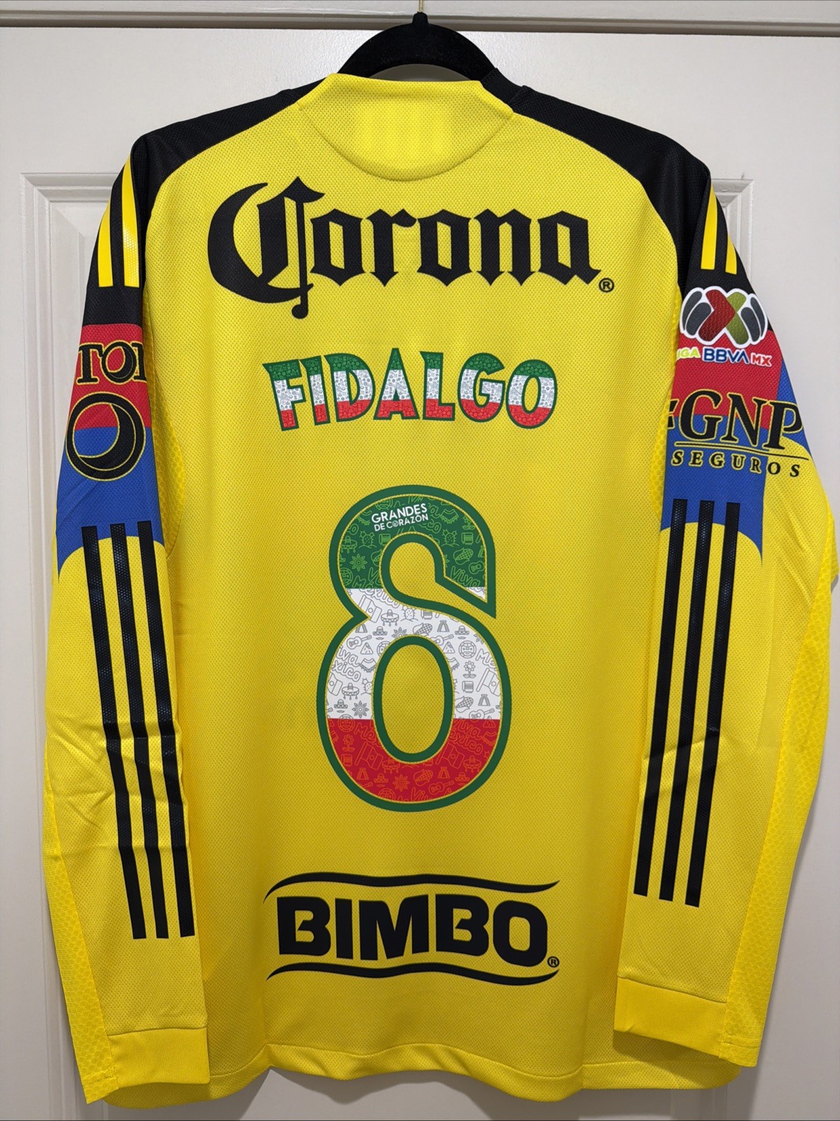 Fidalgo #8 Mens LARGE Adidas Club America Authentic Patrio Mexican Home Jersey