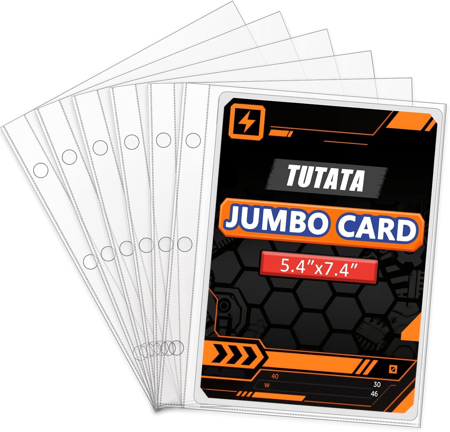 Jumbo Card Sleeves Big Card Protector Sleeves for 3 Ring Binder – 50 Pack