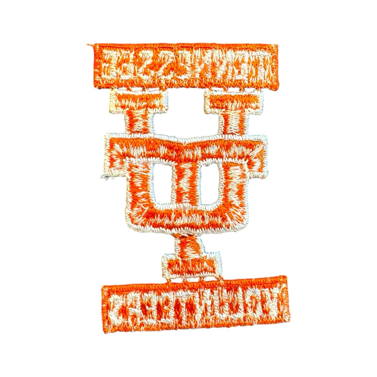 Vintage Tennessee Volunteers Patch UT Logo Orange White Sew On Embroidered