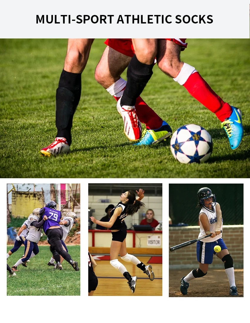 Football Soccer Socks for Men Teenages Kids Boys over the Calf Baseball Rugby