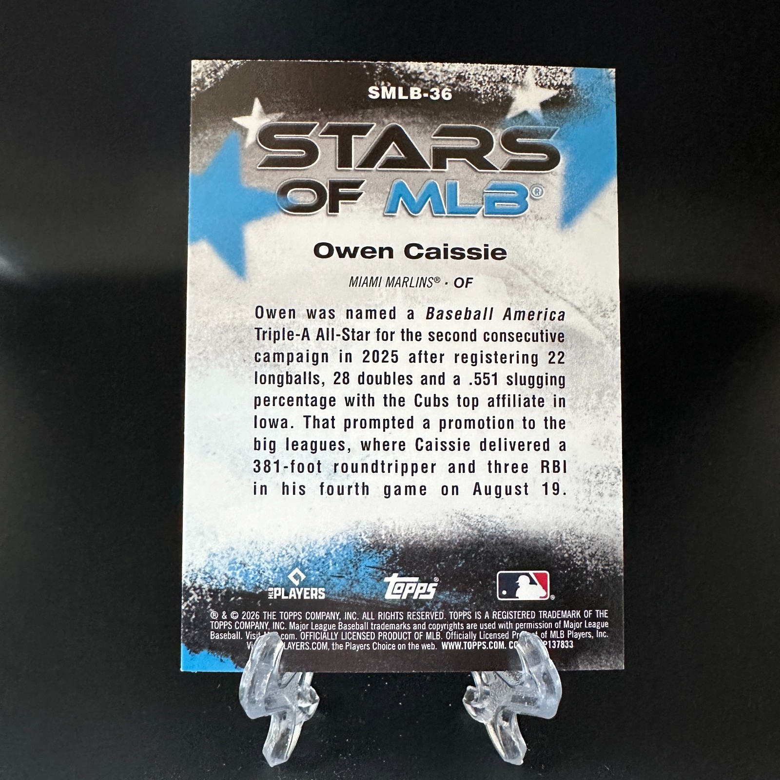 2026 Topps Series 2 – Owen Caissie Stars of MLB #SMLB-36 Marlins RC