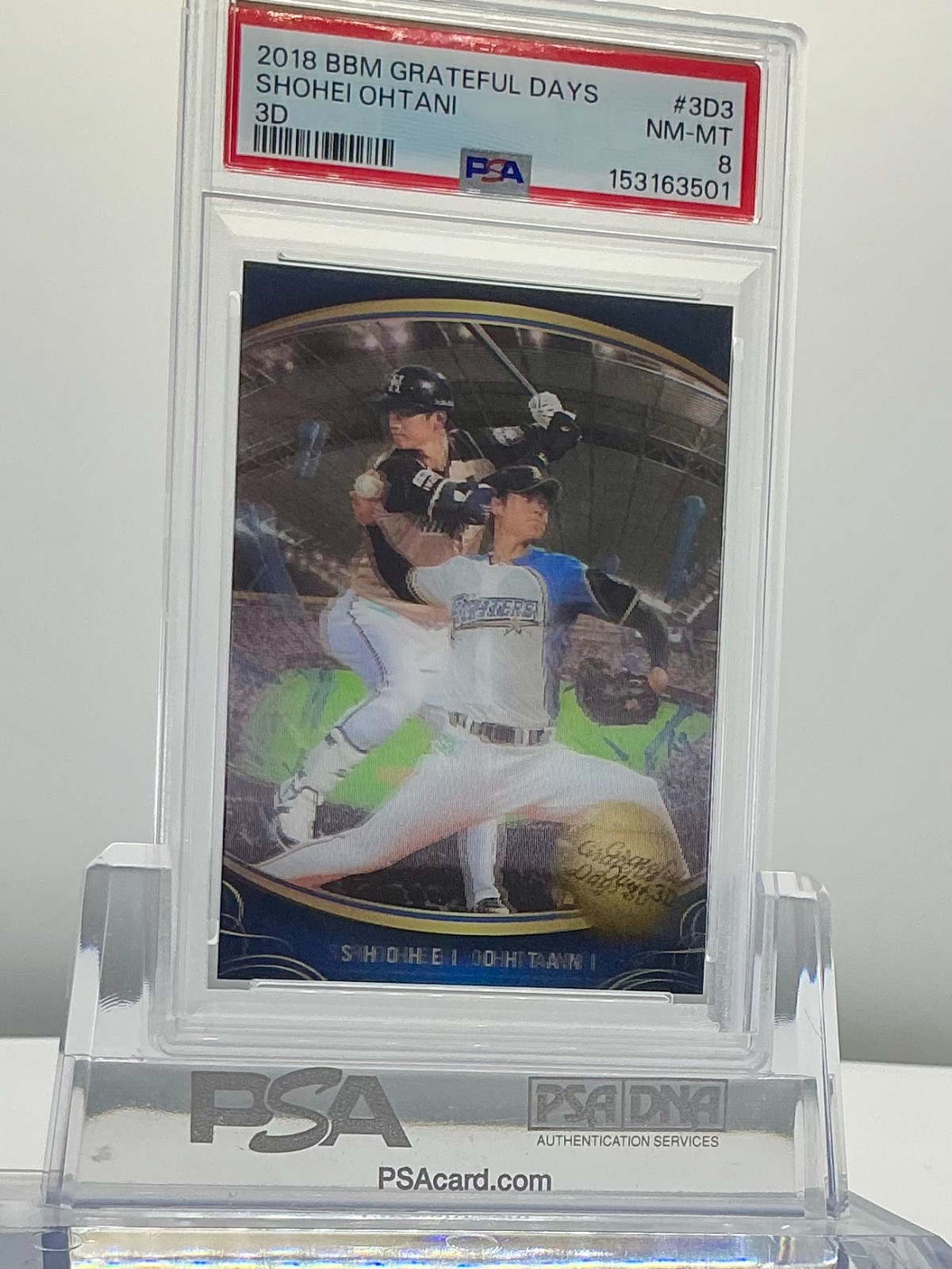 SHOHEI OHTANI 2018BBM GRATEFUL DAYS THE TWO-SWORD PLAYER 3D #3D3 PSA8!POP10!(RC)