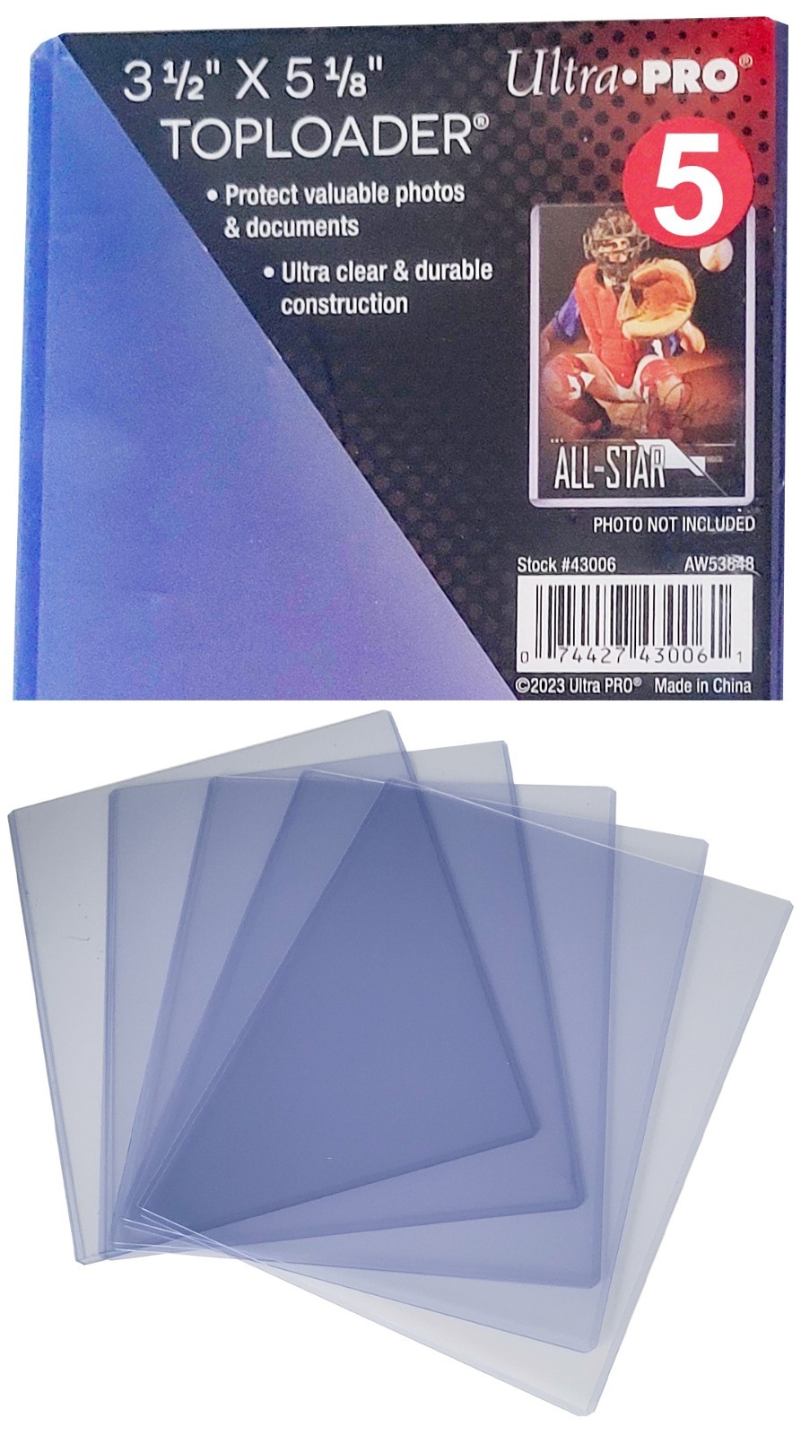 5 Ultra Pro 3-1/2 x 5-1/8 Toploaders Oversized Photo Rigid Card Sleeves mtg