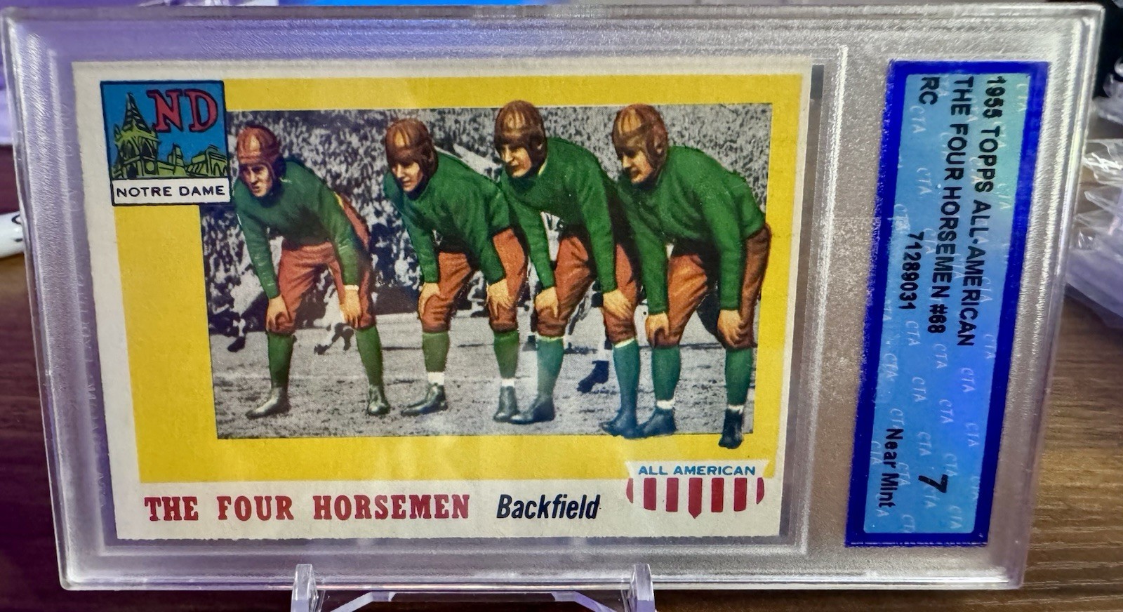 1955 Topps All-American #68 The Four Horsemen Notre Dame CTA 7 NM W/ Cert Card