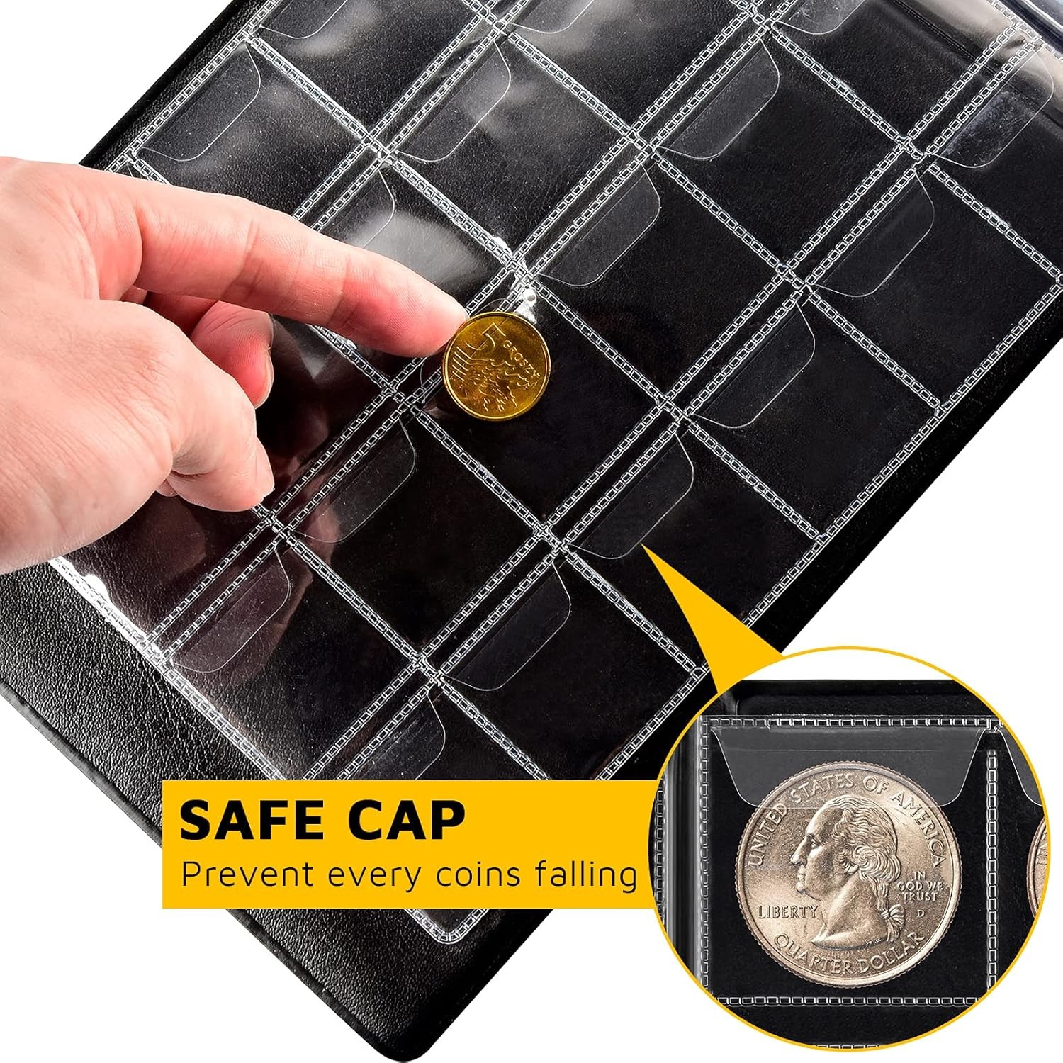 Coin Collection Supplies Holder Book for Collectors, 300 Pockets Coin…