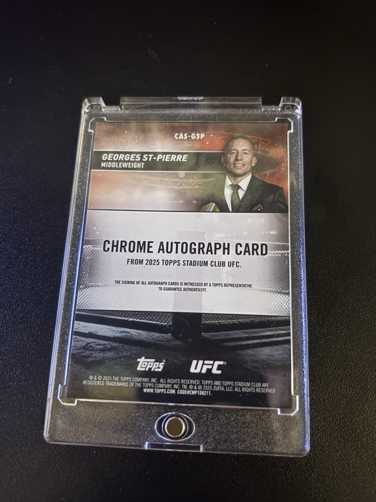 Topps 2025 Stadium Club UFC Georges St-Pierre Chrome Autographs Auto CAS-GSP