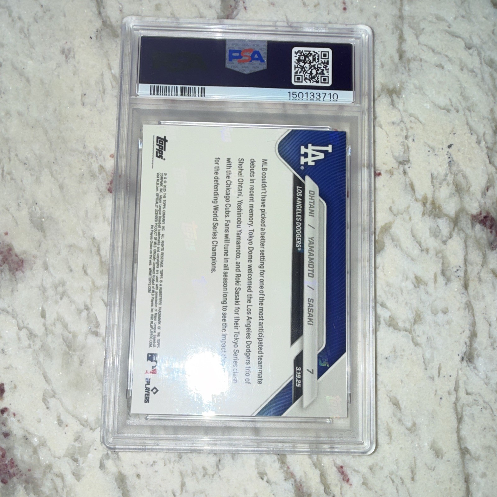 Topps 2025 Topps Now Tokyo Series #7 Ohtani Yamamoto Sasaki PSA 10 RC /99226