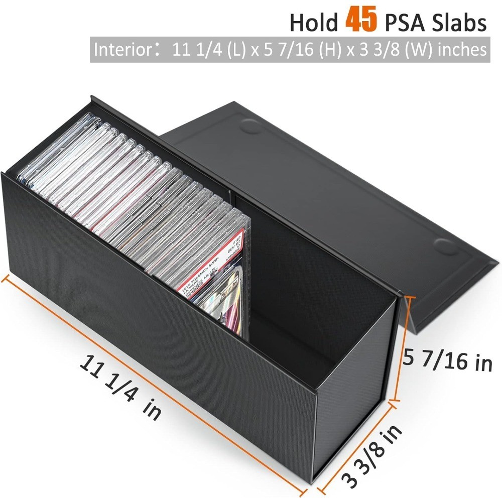 Graded Card Storage Box Holder for PSA Slabs Secure Trading Card Container Case