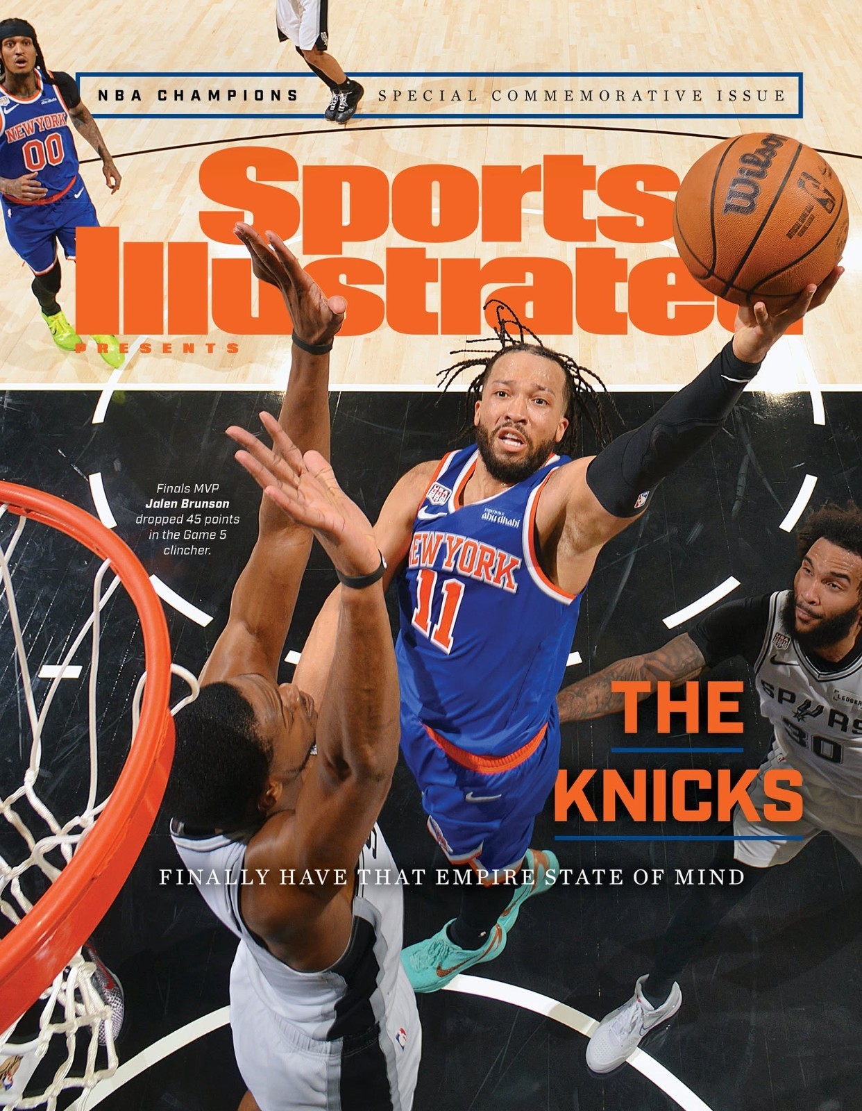 New York Knicks 2026 NBA Finals Champs Sports Illustrated PHOTO with Top loader
