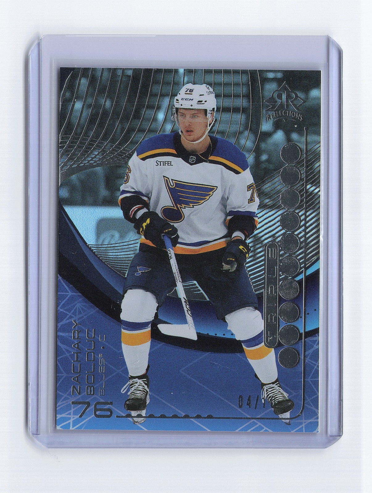 2024-25 UD #TDR-14 Zachary Bolduc Triple Dimensions Reflections Sapphire #/10