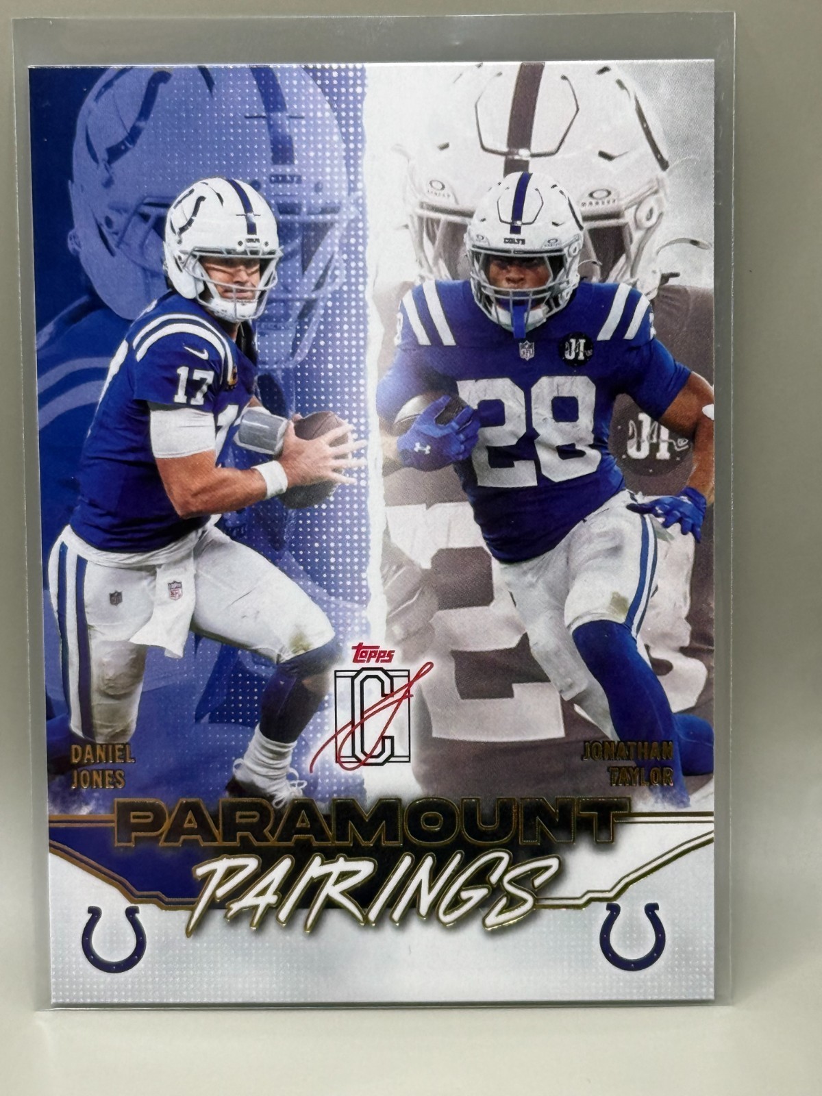 2025 Topps Signature Class #PP-7 Jonathan Taylor Daniel Jones Paramount Pairings