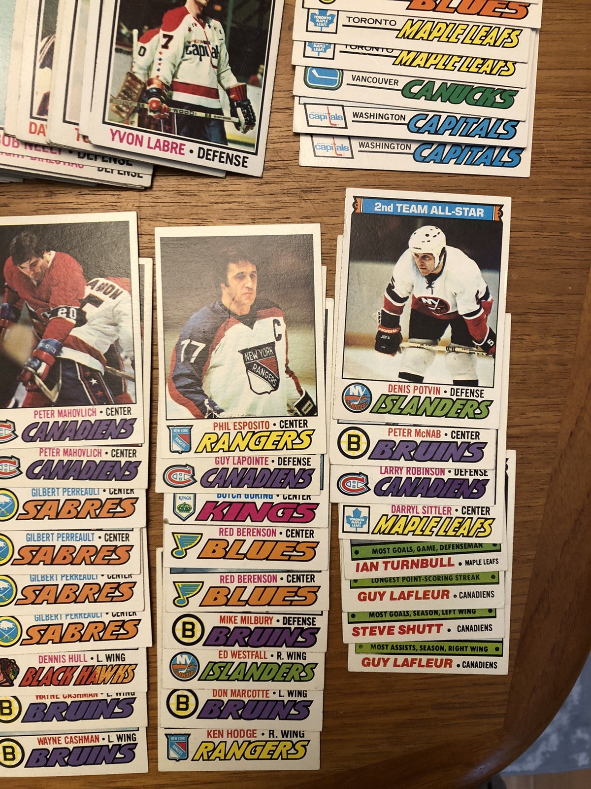 (544) 1971-80 Topps Hockey Cards Lot Dupes VG to EX Hull Clarke Mahovlich Hodge