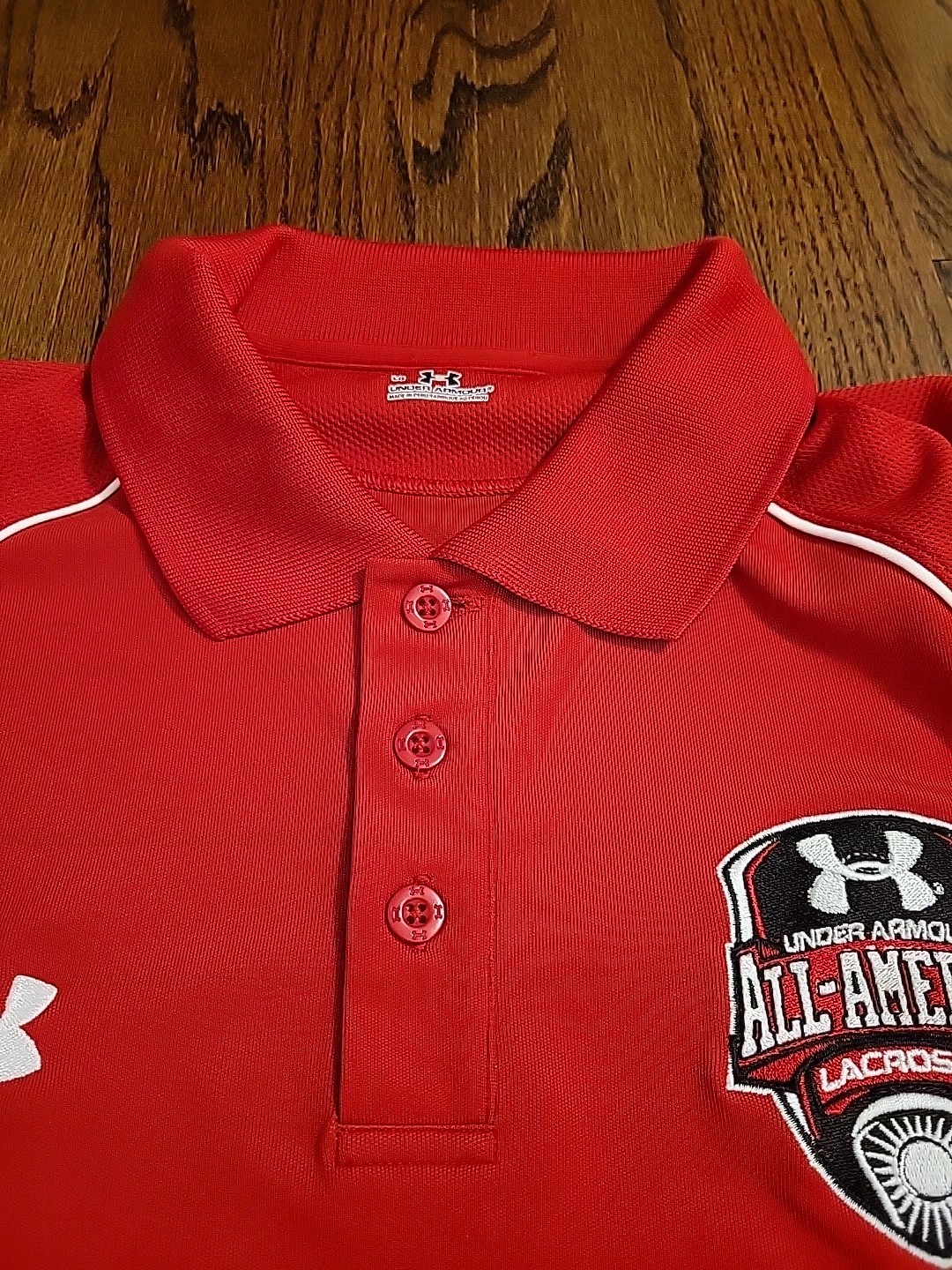 Under Armour Lacrosse Polo Shirt Mens Size Large NCAA COLLEGE All-American