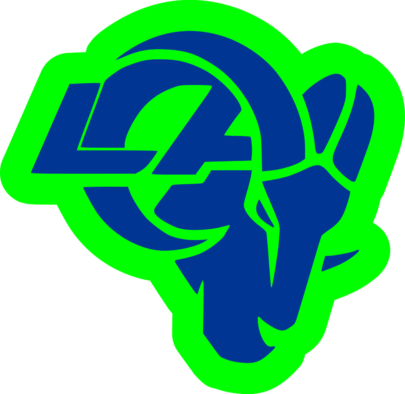 Los Angeles Rams NFL two – tone decals stickers. waterproof. free shipping