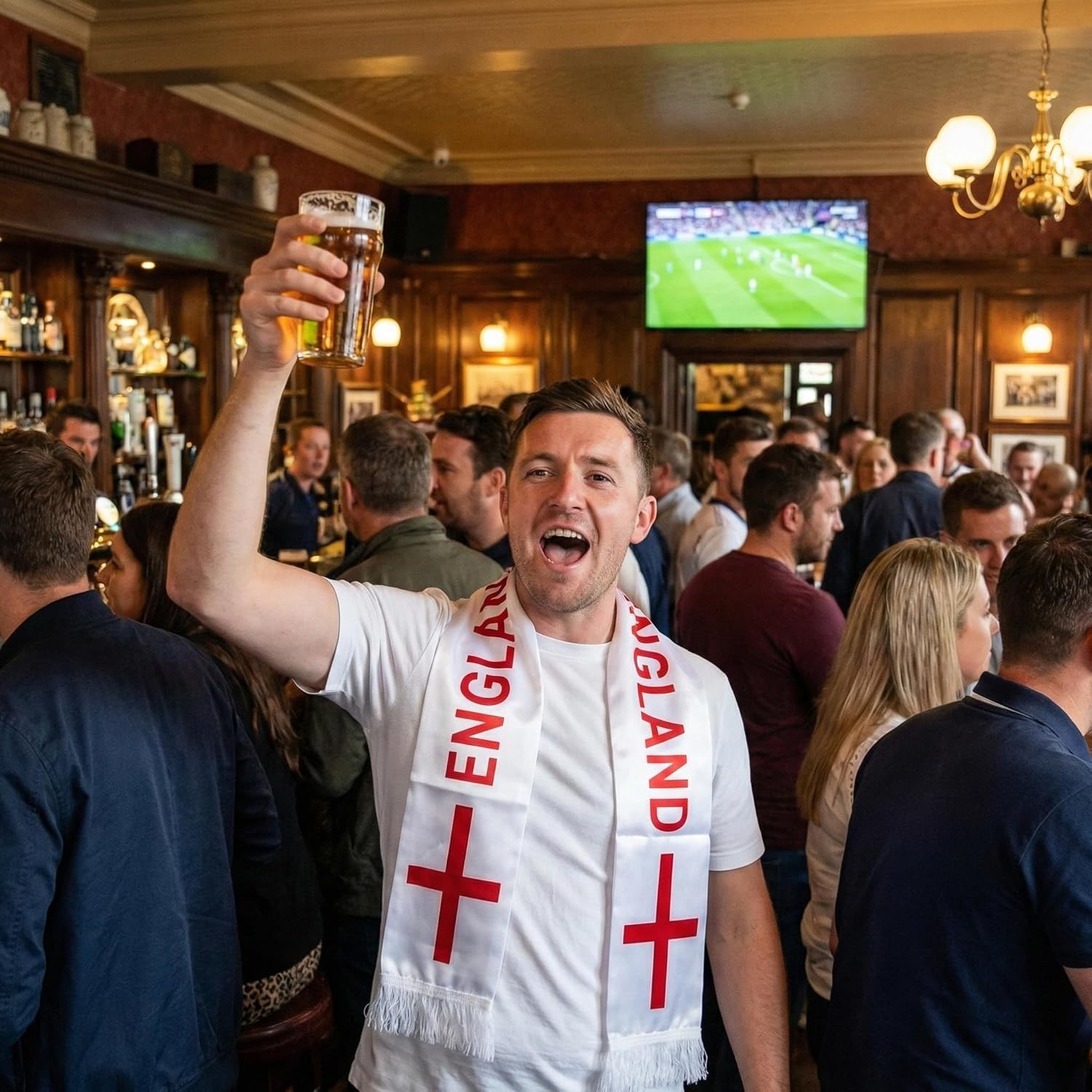 Stylish England Flag Scarf – Perfect Souvenir for Soccer Lovers, Hand Wash Only