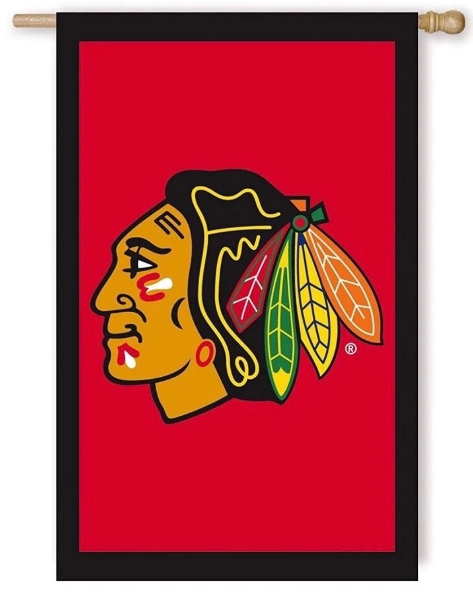 Chicago Blackhawks Premium Garden Flag Banner Applique Embroidered 10.5×15 Inch