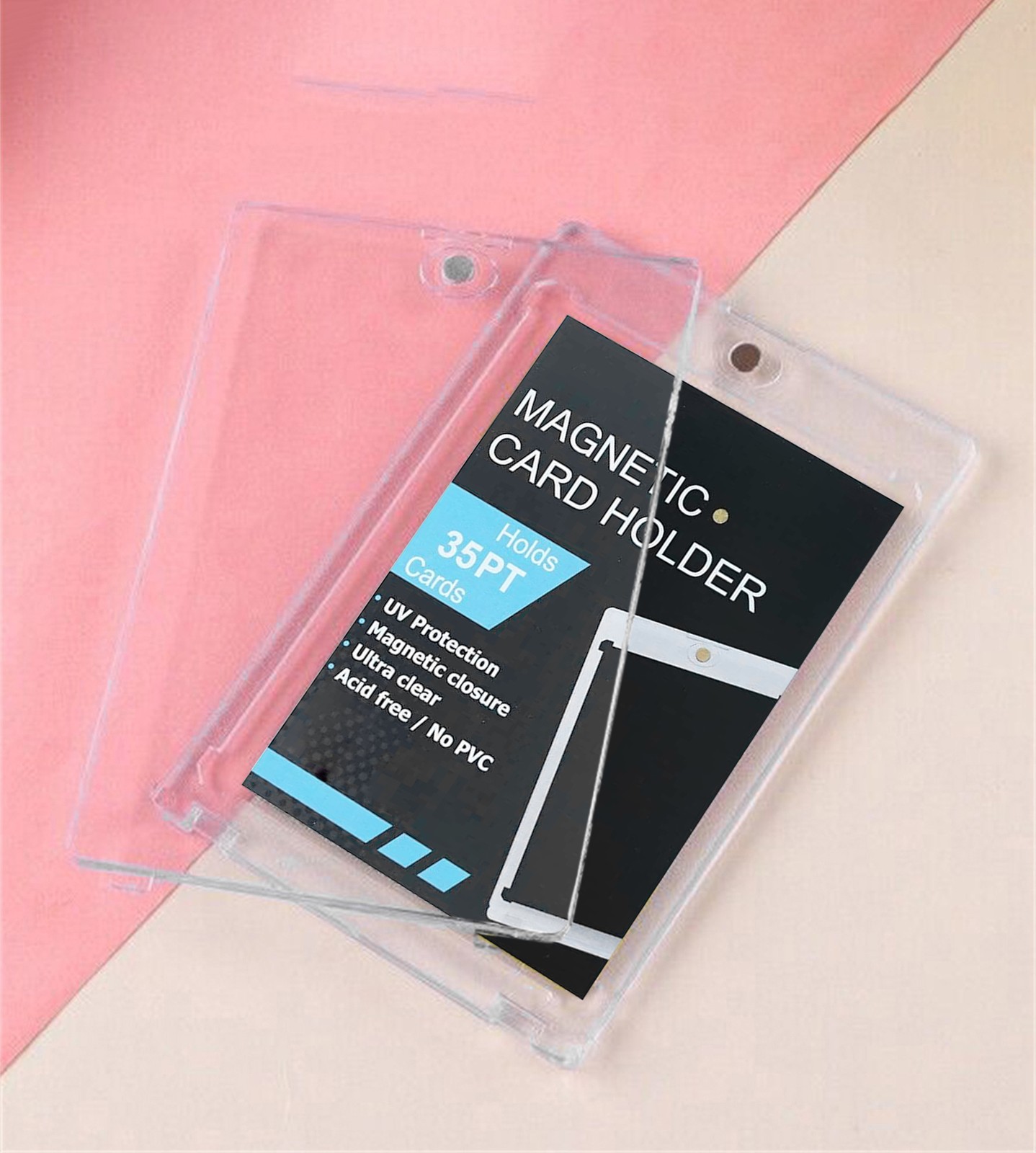 5-50PCS Clear Magnetic Trading Sports Card Holders 35PT One-Touch UV Protection