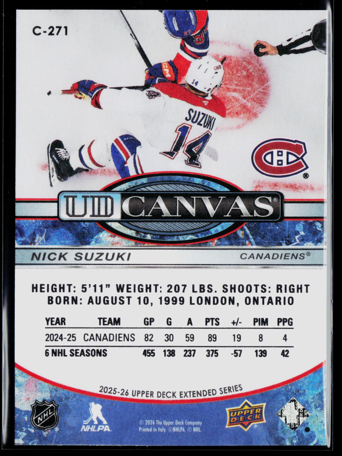 2025-26 Upper Deck #C-271 Nick Suzuki UD Canvas