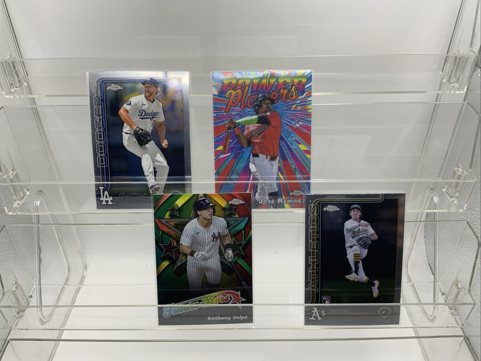 2025 Topps Chrome MLB *Past Season* – 4 Card Lot – 2 Inserts + Wilson & Kershaw