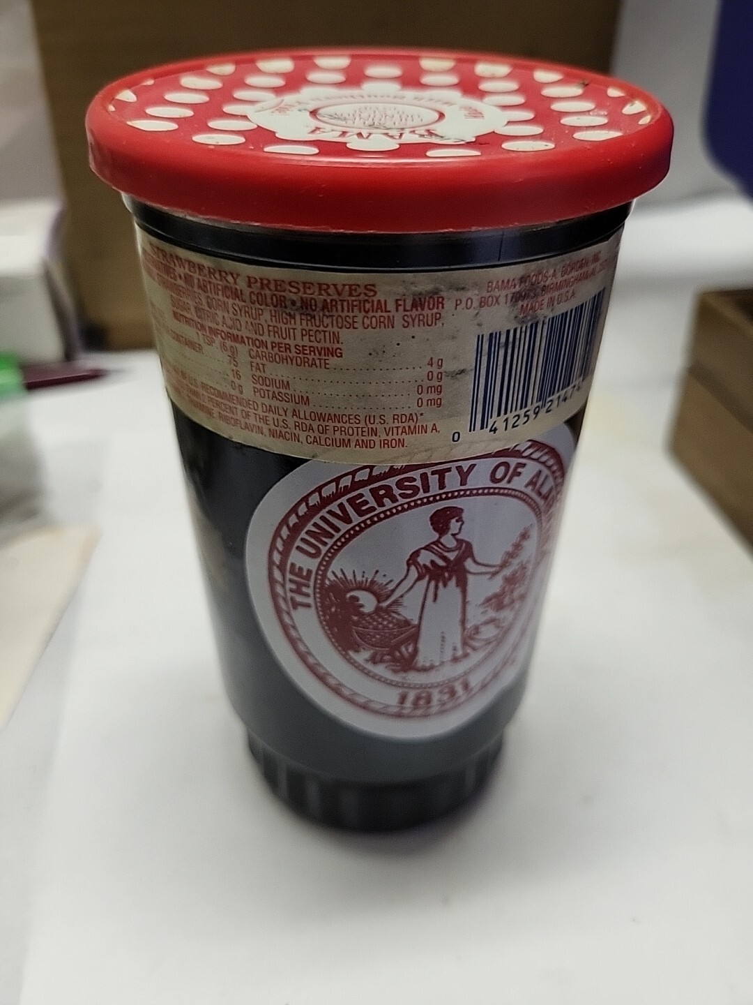 Full Unopened Vintage 1990s Bama Strawberry Preserves Alabama Crimson Tide