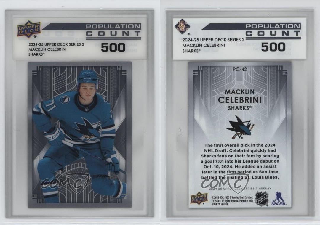 2024 Series 2 Population Count 500 /500 Macklin Celebrini #PC-42 Rookie RC 0l45
