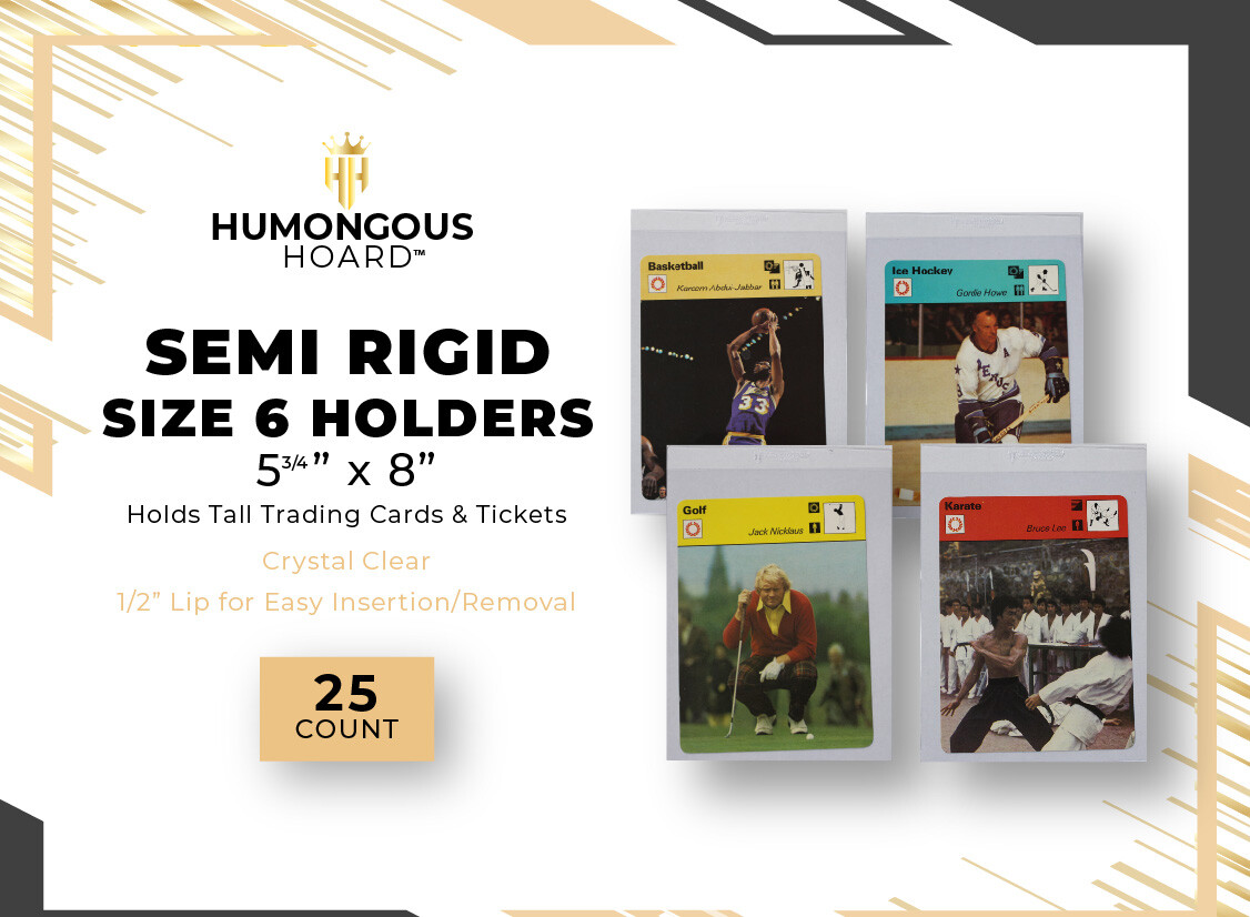 (25) Humongous Hoard Semi Rigid Size 6 Sportscaster Postcard Oversize 5 3/4 x 8″