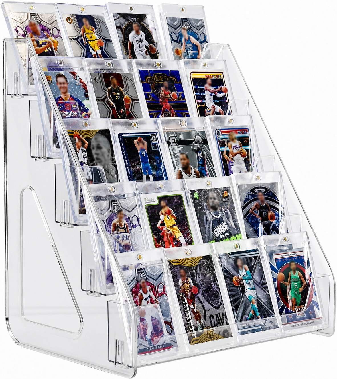 5 Tier Trading Card Display Stand Vertical Holder for Baseball Basketball Sport